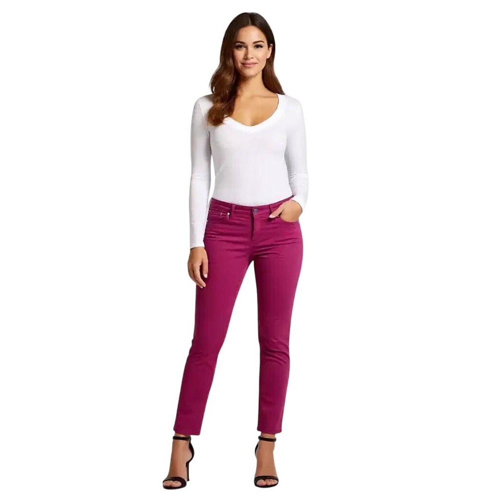 Lauren Ralph Lauren Magenta Pink‎ Modern Straight Ankle Jeans Size 8